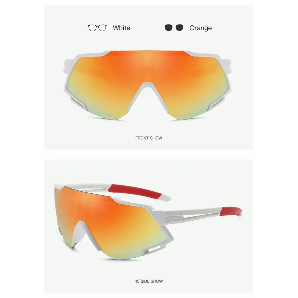 Performance‎ Sport Men Sunglasses White Frame Mirror Lens Cycling Bike Driving